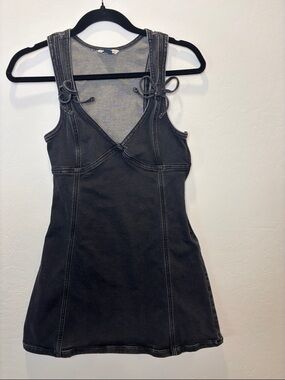 American Eagle Outfitters Black Tie-Shoulder Mini Dress